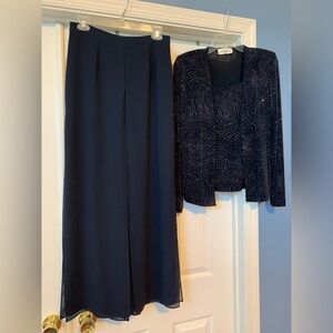 Elegant Navy Blue Evening Set
